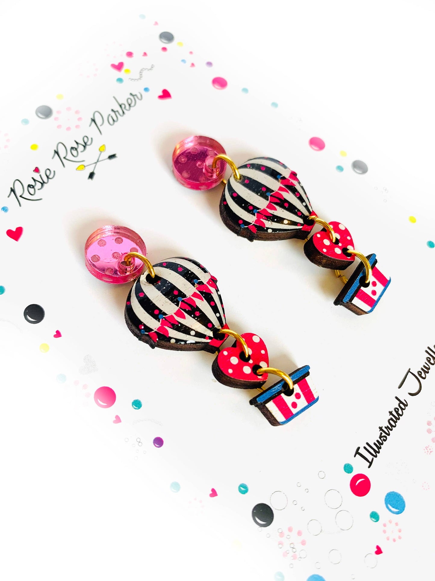 Heart Air Balloon Earrings