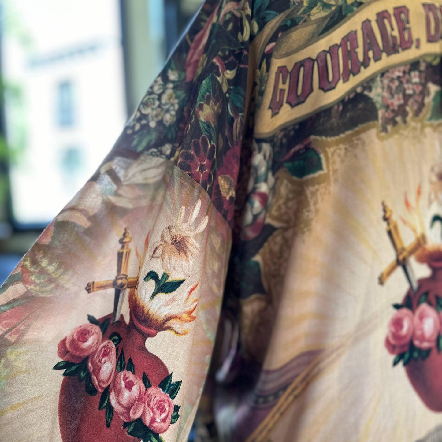 Courage Dear Heart Cropped Kimono - Bespoke Hearts