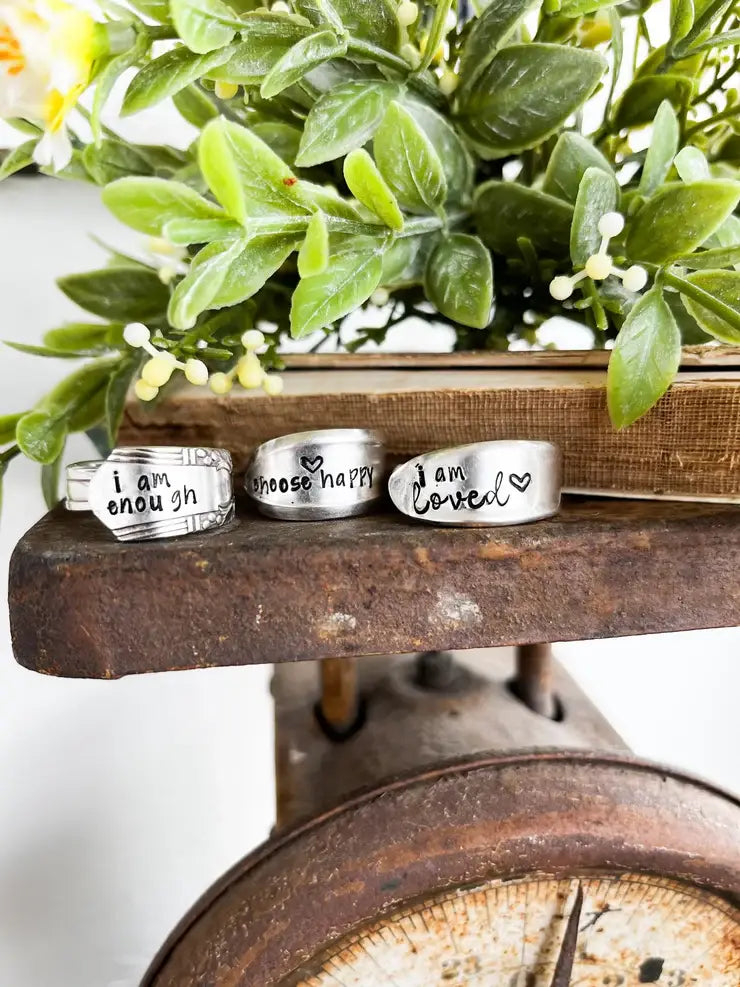 Positive Affirmation Spoon Rings