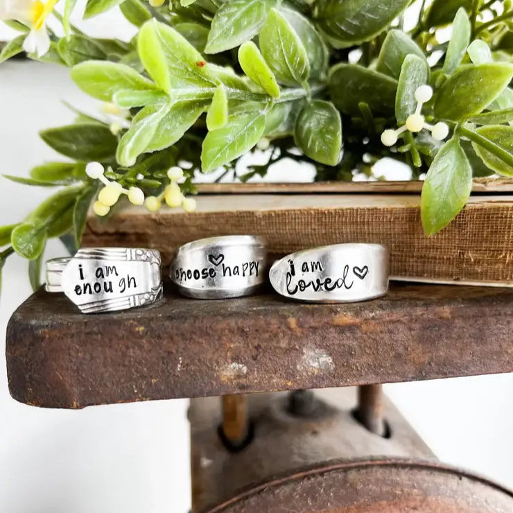 Positive Affirmation Spoon Rings - Bespoke Hearts
