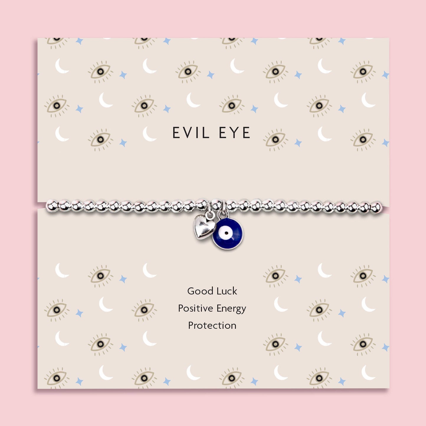 Evil Eye Silver Plated Beaded Bracelet in Box