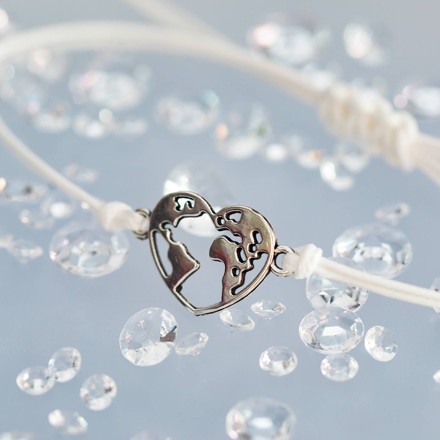 Miles Apart – Long Distance Friendship Heart Map Bracelet