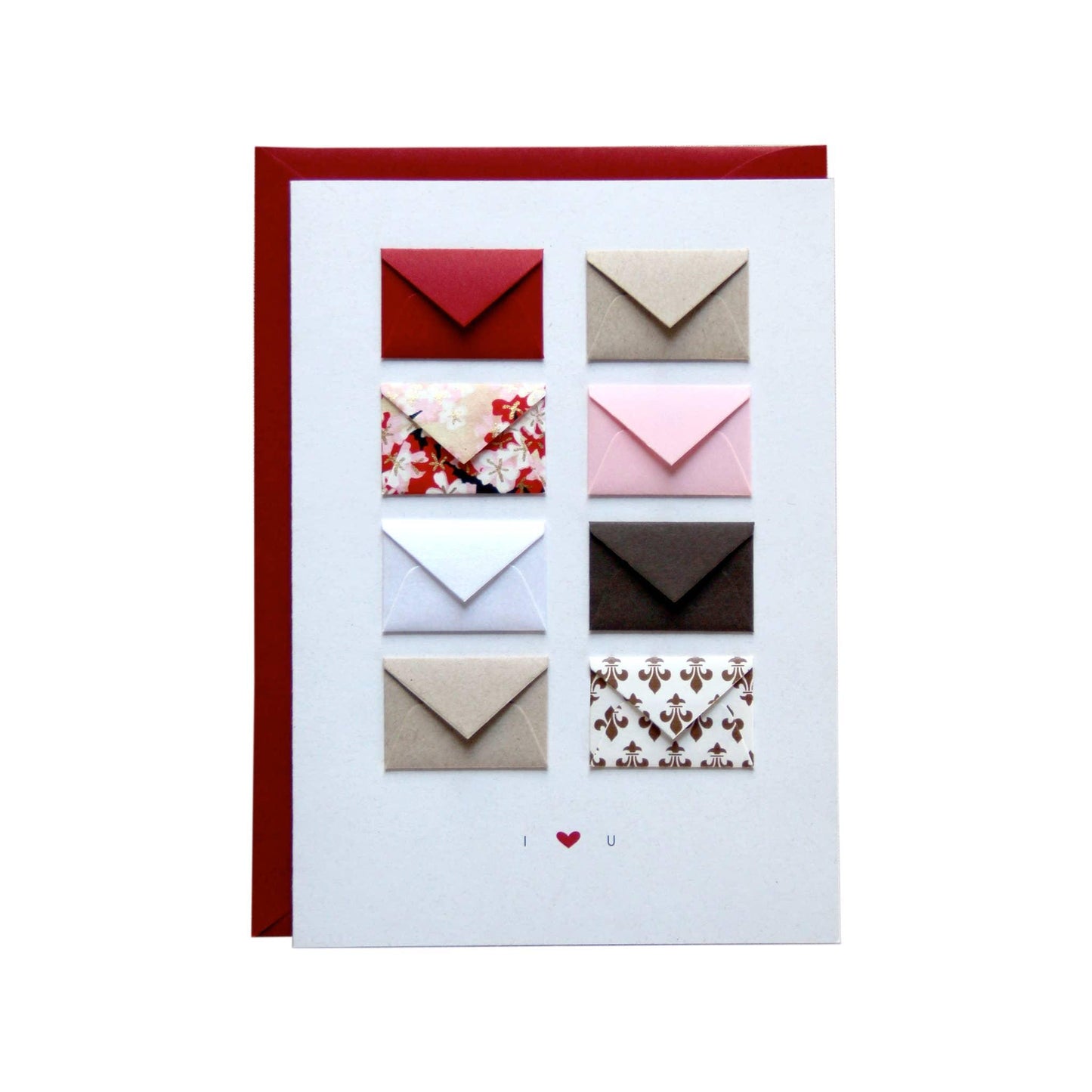 'I Heart You' Tiny Envelopes Card - Bespoke Hearts