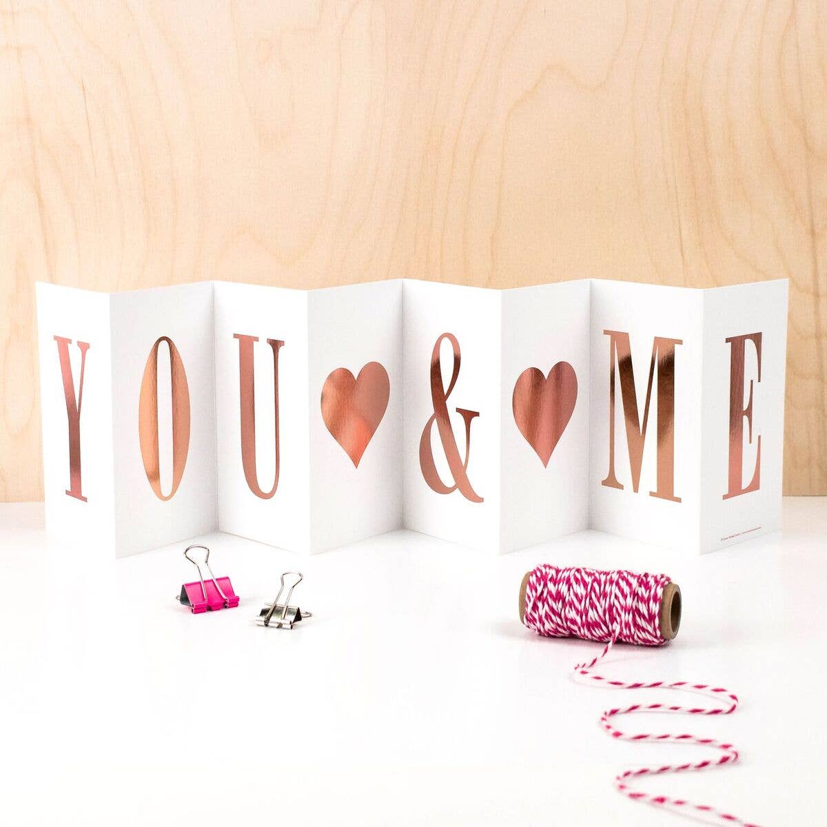 Love Card, You & Me Concertina Fold-Out Banner