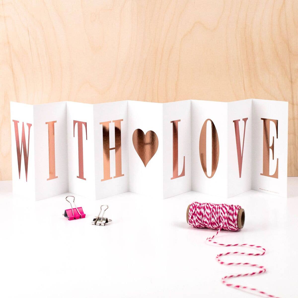 With Love Concertina Fold-Out Banner Card