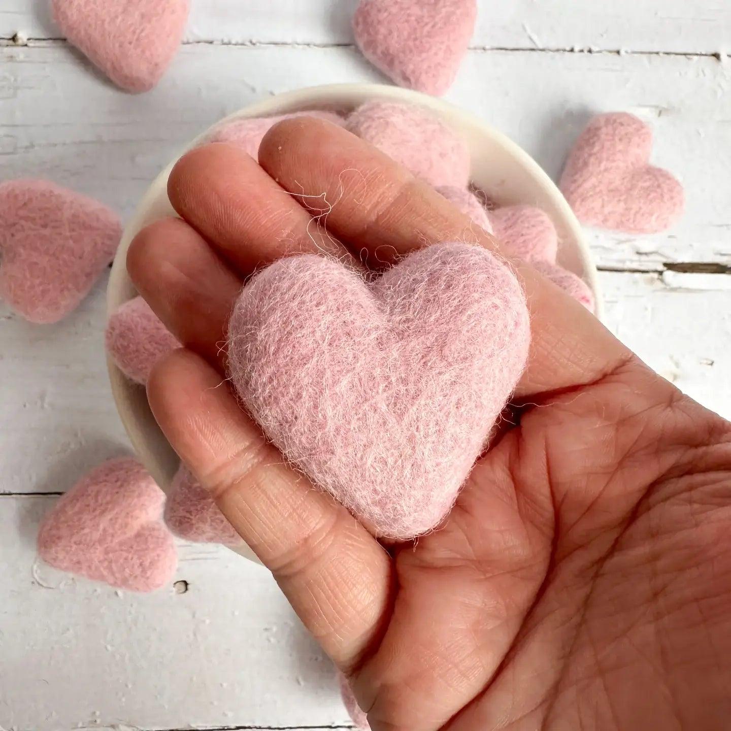 Pink Felt Heart - Bespoke Hearts