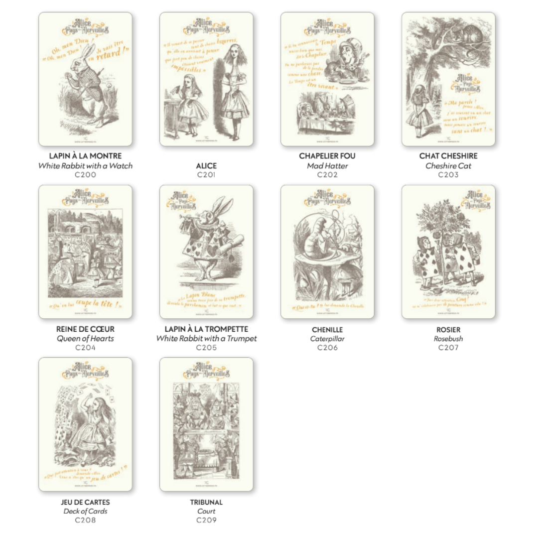 Alice in Wonderland 10 Letterpress Cards Collection