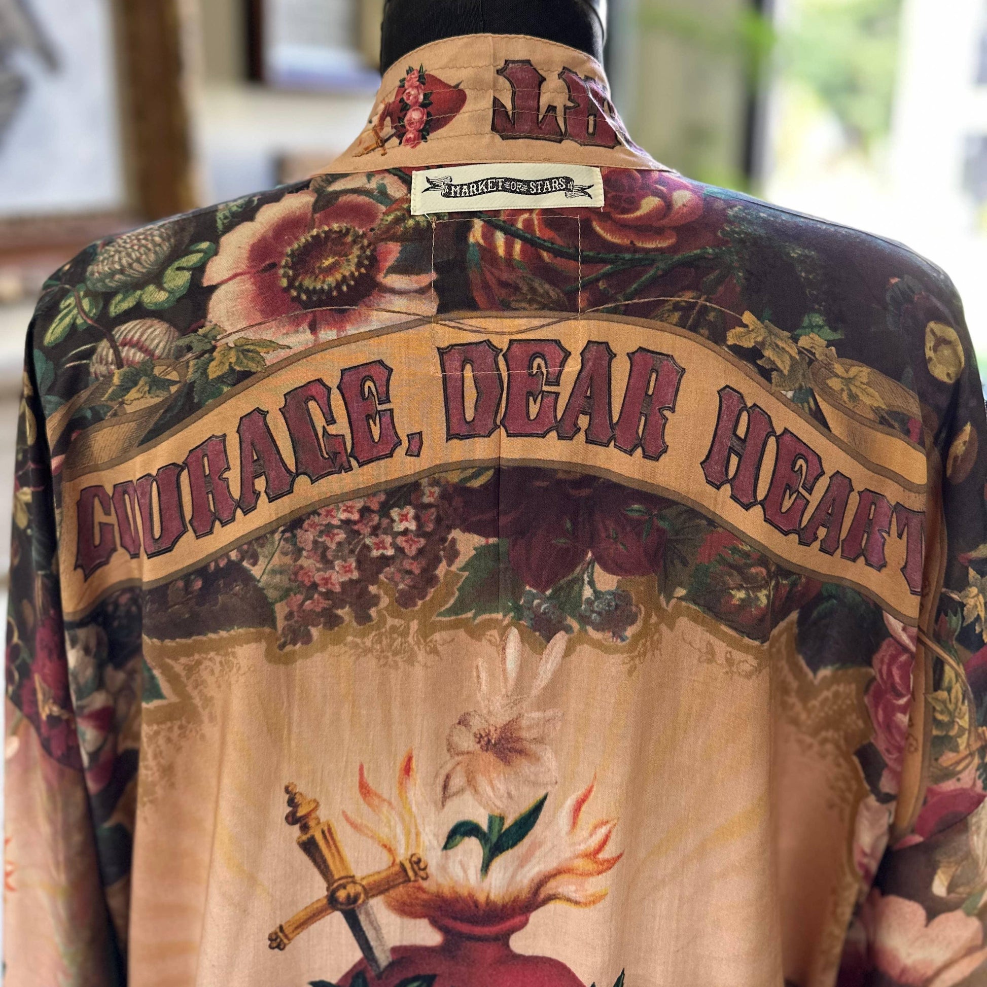 Courage Dear Heart Cropped Kimono - Bespoke Hearts