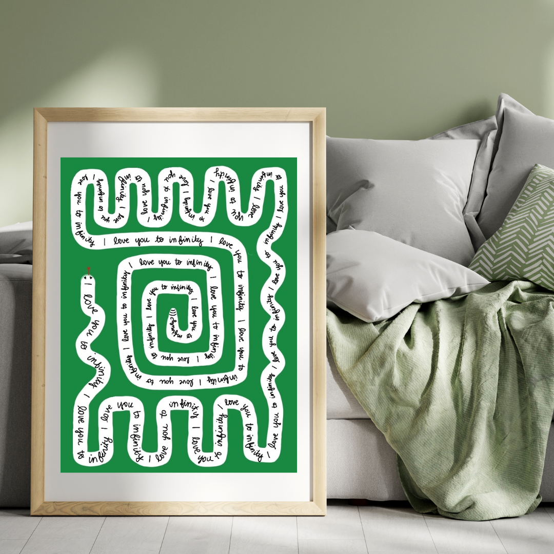 "I Love You to Infinity" print (Unframed) - Bespoke Hearts