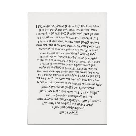 'Promises' Print (Unframed) - Bespoke Hearts