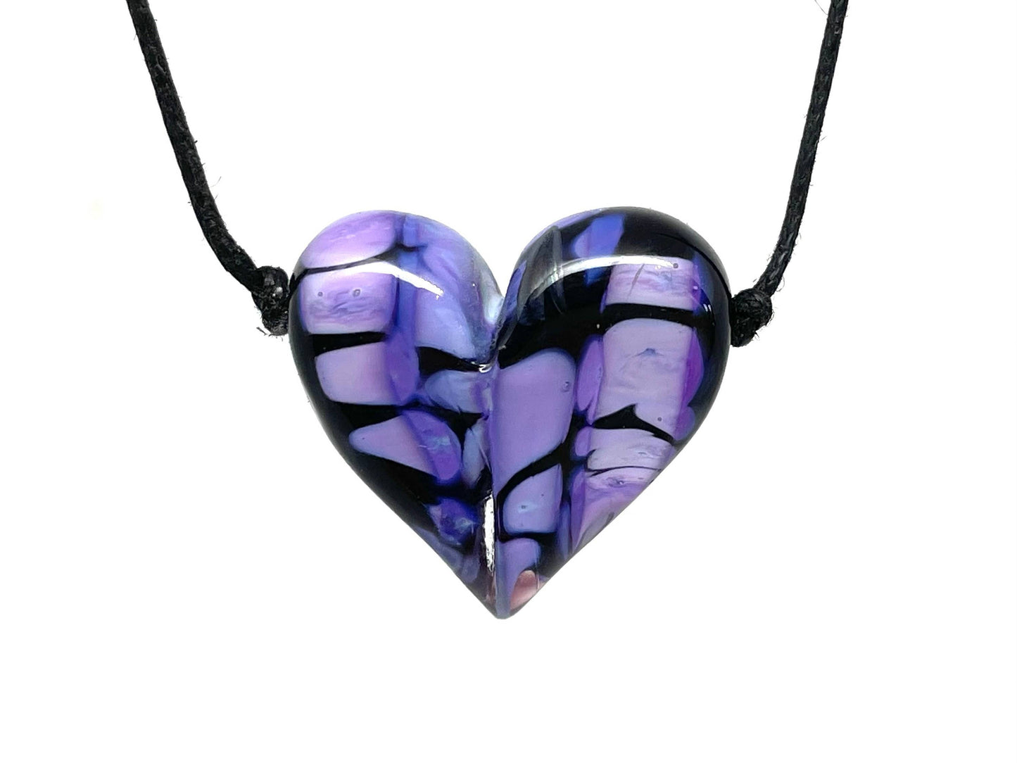 Black + Purple Rose Necklace - Bespoke Hearts