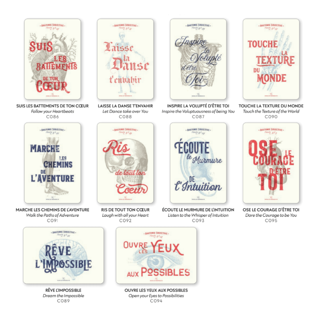 Subjective Anatomy 10 Letterpress Cards Collection - Bespoke Hearts