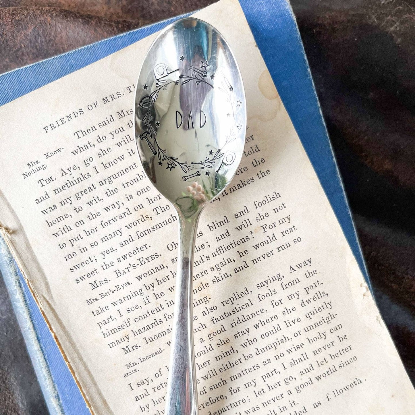 Dad With Garland Vintage Stamped Spoon