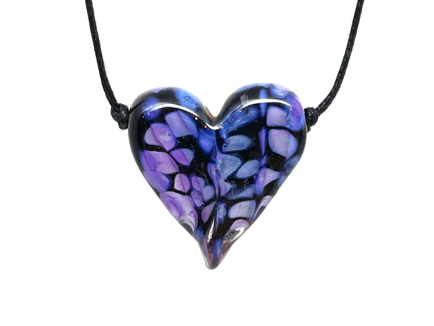 Black + Purple Rose Necklace - Bespoke Hearts