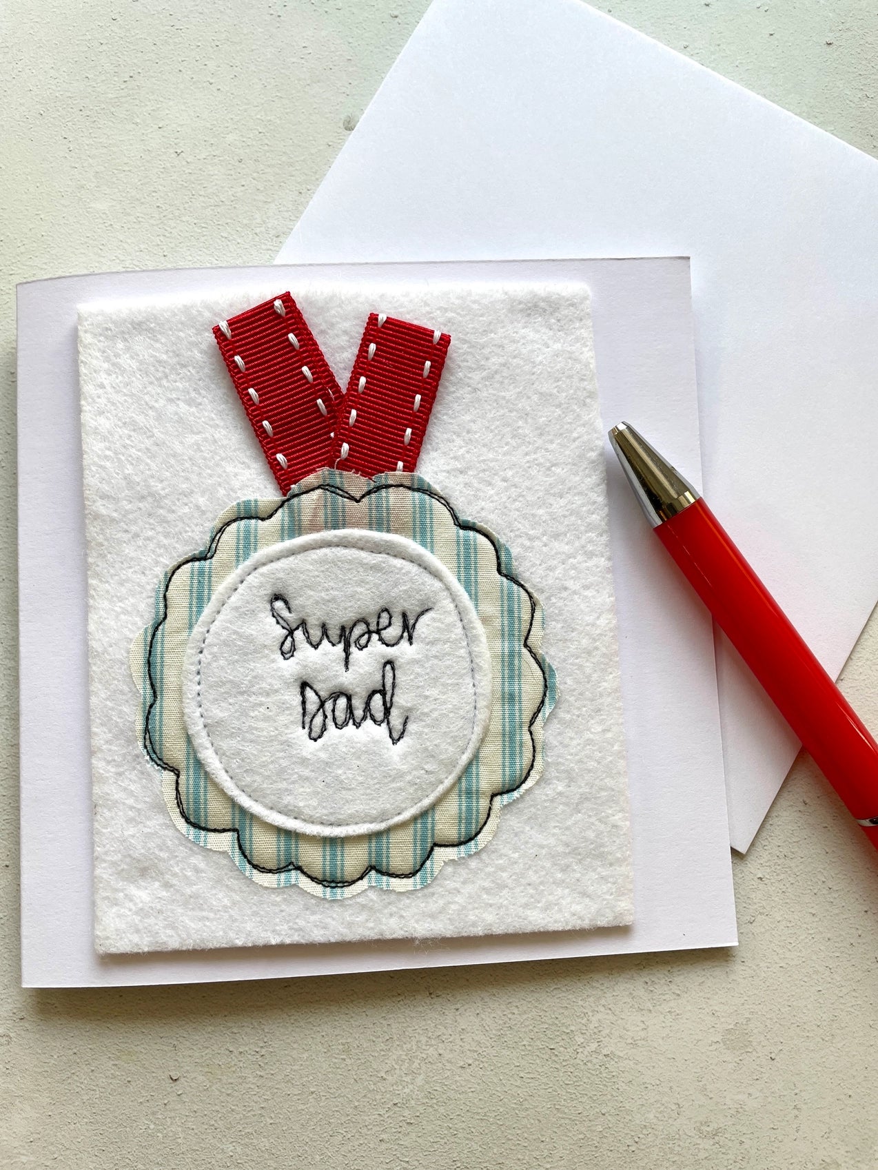 Hand Embroidered Cards - Dad, Daddy, Grandad