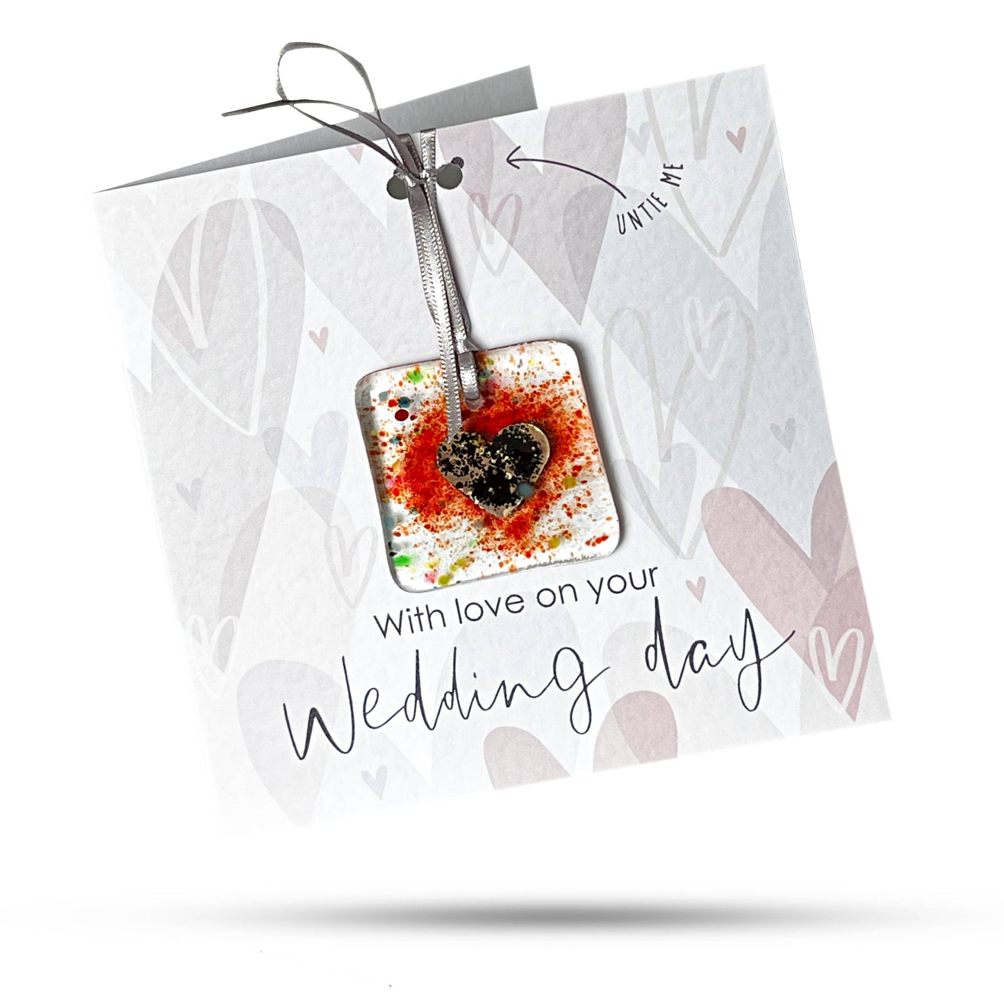 Wedding (Pink Hearts) - Greeting Card With Gift - Bespoke Hearts