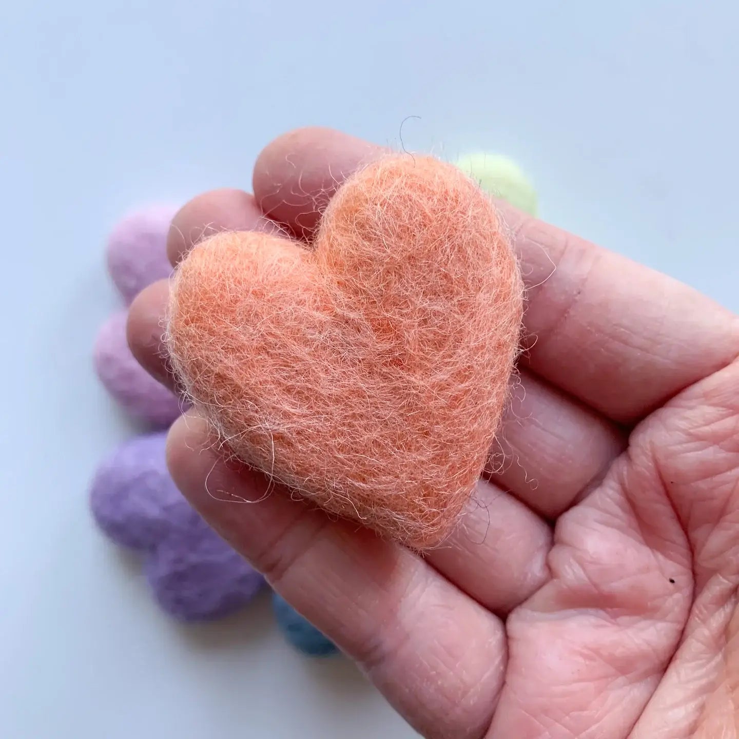 Pastel Felt Hearts (Set Of 6)