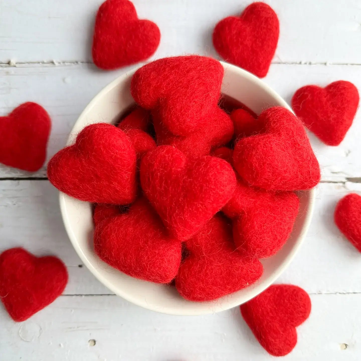 Red Felt Hearts - 2cm, 4cm, 6cm, 9cm