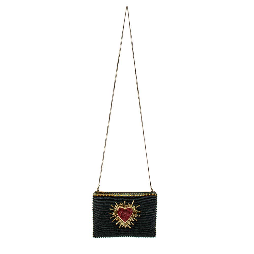 Heart Beaded Mini Crossbody Bag - Bespoke Hearts
