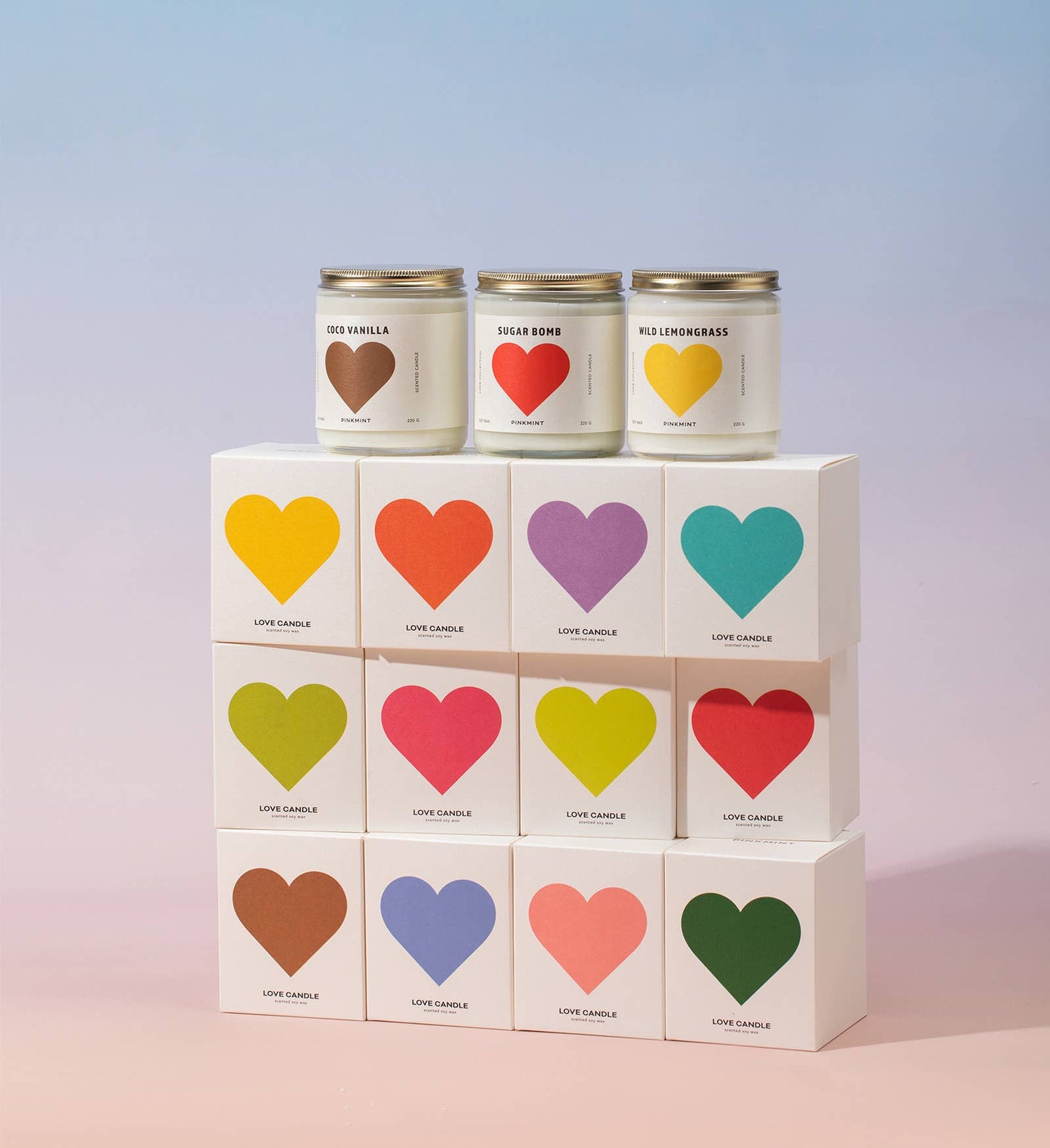 Love Spell Soy Candle - Bespoke Hearts