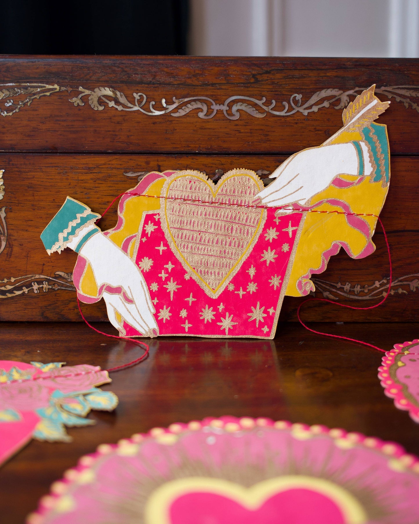 Sacred Hearts Sewn Garland