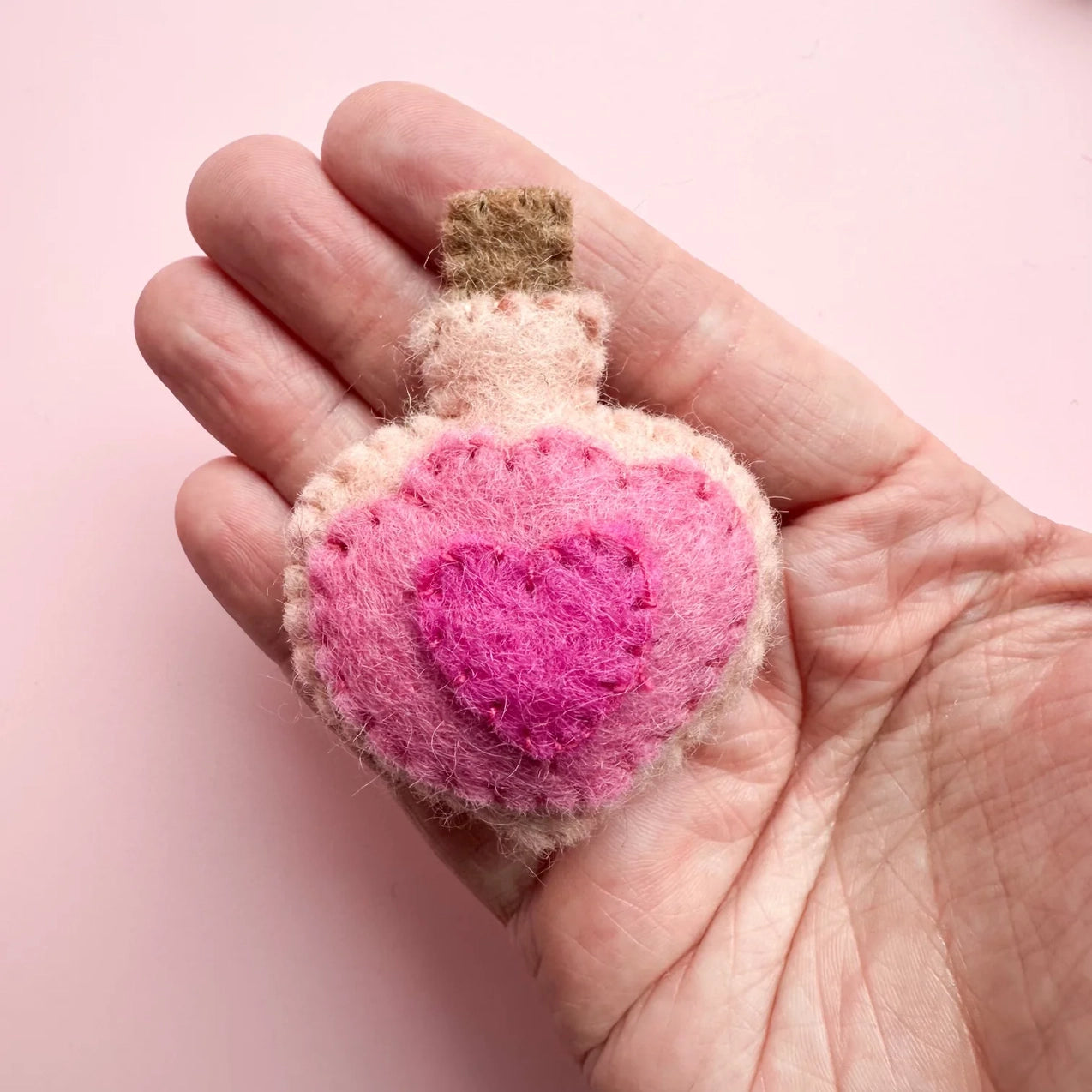 Felt Love Potion Bottle - Bespoke Hearts