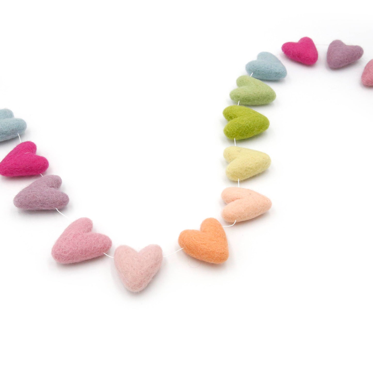 Colorful Felt Hearts Garland in a Box