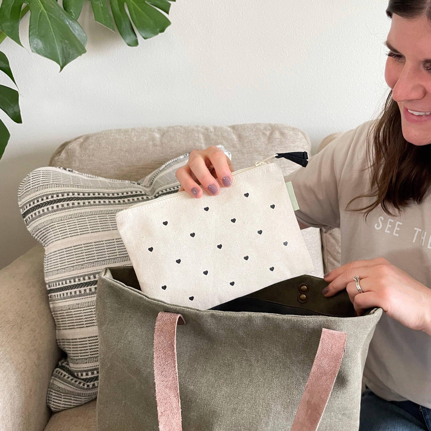 Hearts Zipper Pouch - Bespoke Hearts