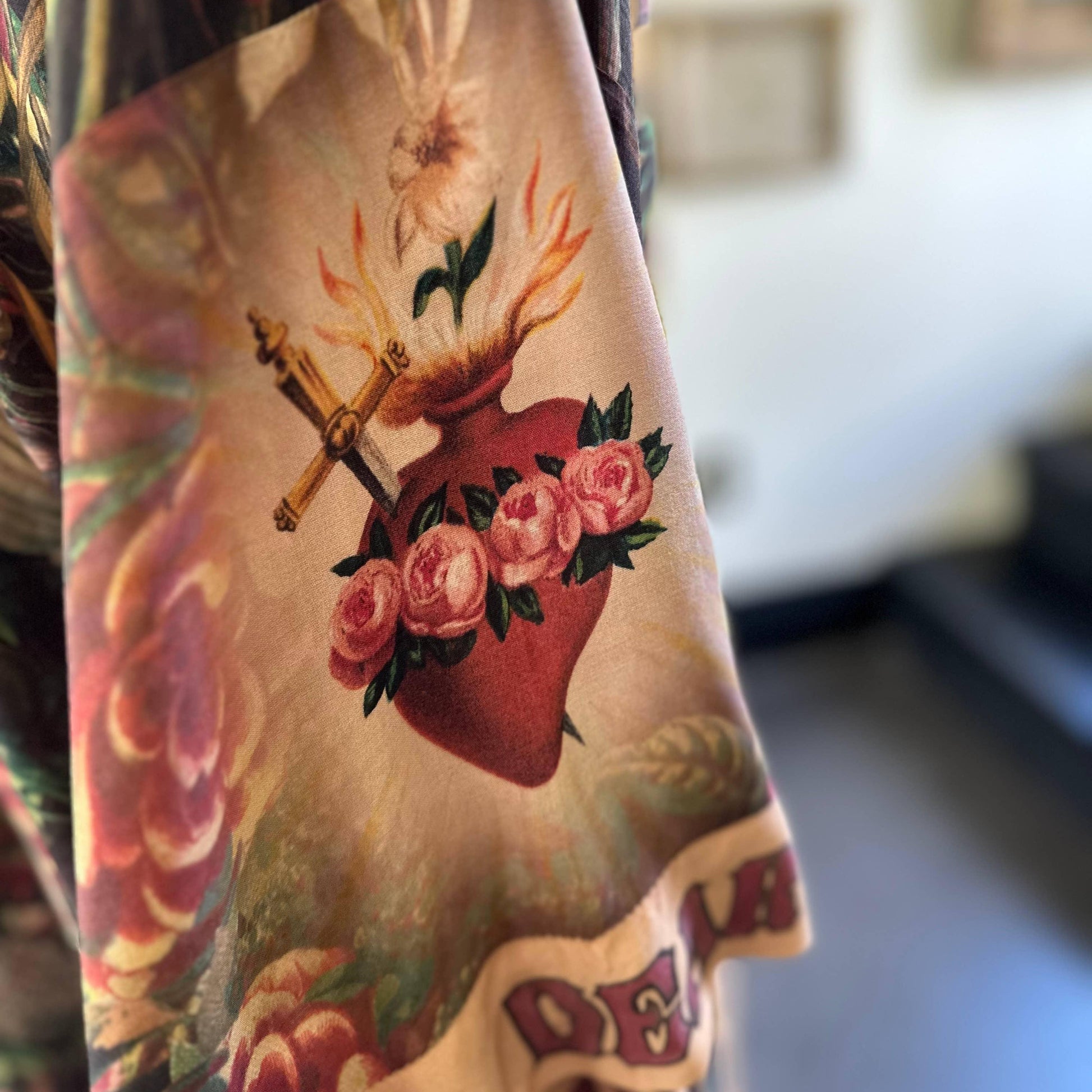 Courage Dear Heart Cropped Kimono - Bespoke Hearts