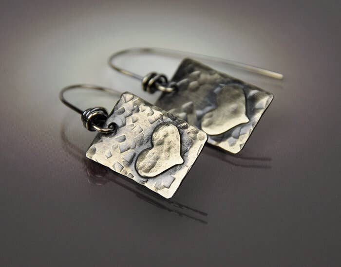 Sterling Silver Heart Earrings - Bespoke Hearts