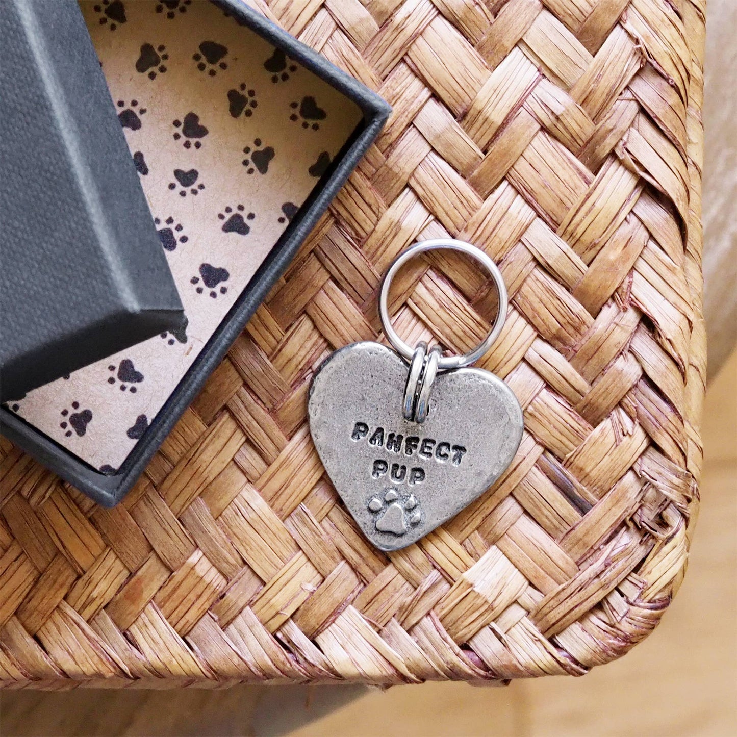 'Pawfect Pup' Dog Collar Charm - Bespoke Hearts