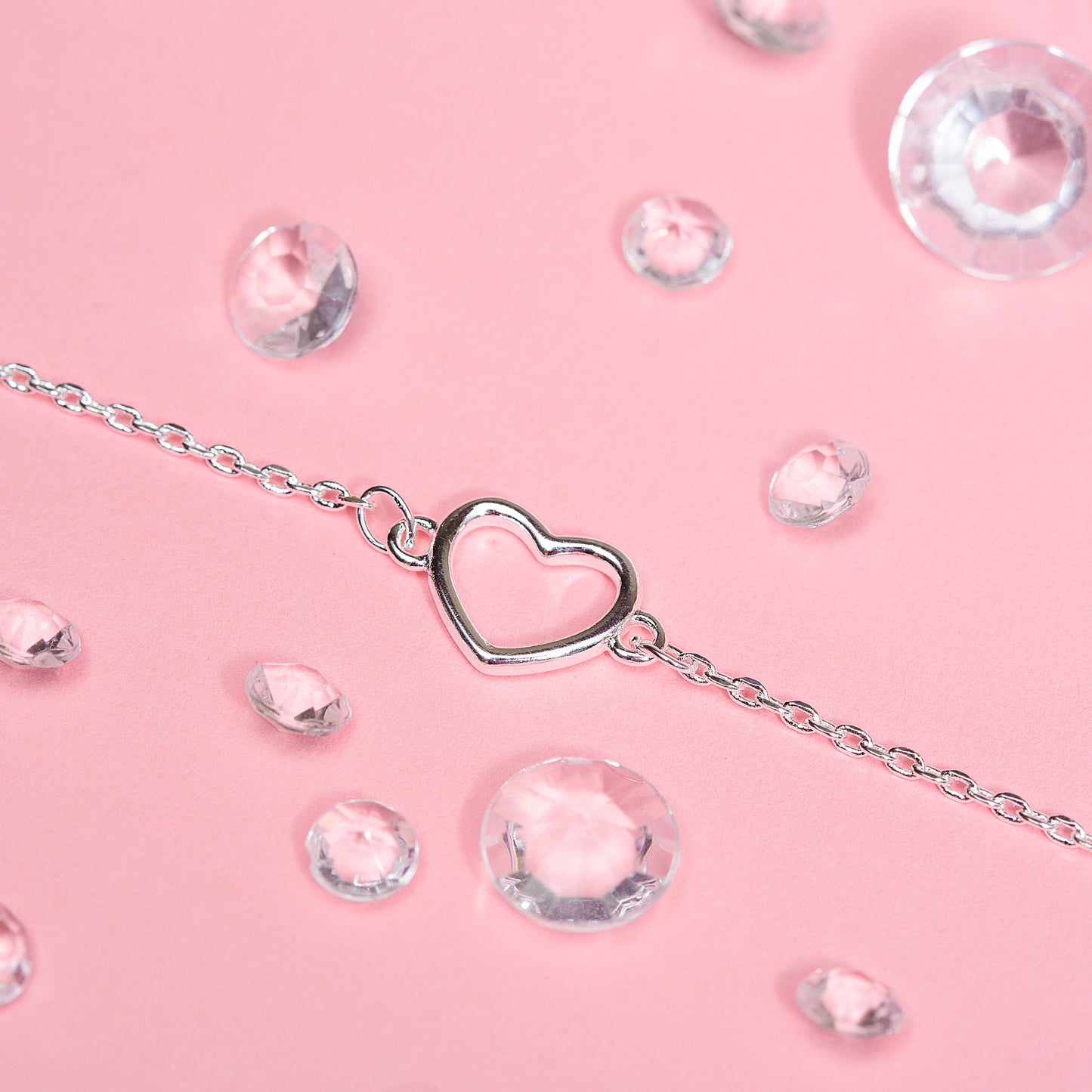 I Love You Silver Heart Bracelet