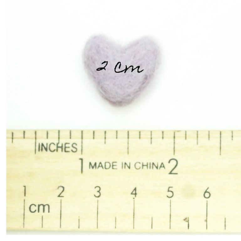 Handmade Felt Hearts (2cm, Pack of 10)