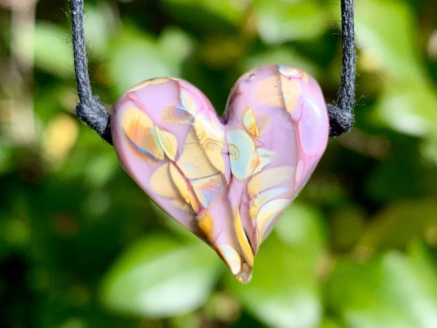 Violet + Iris Orange Flameworked Necklace