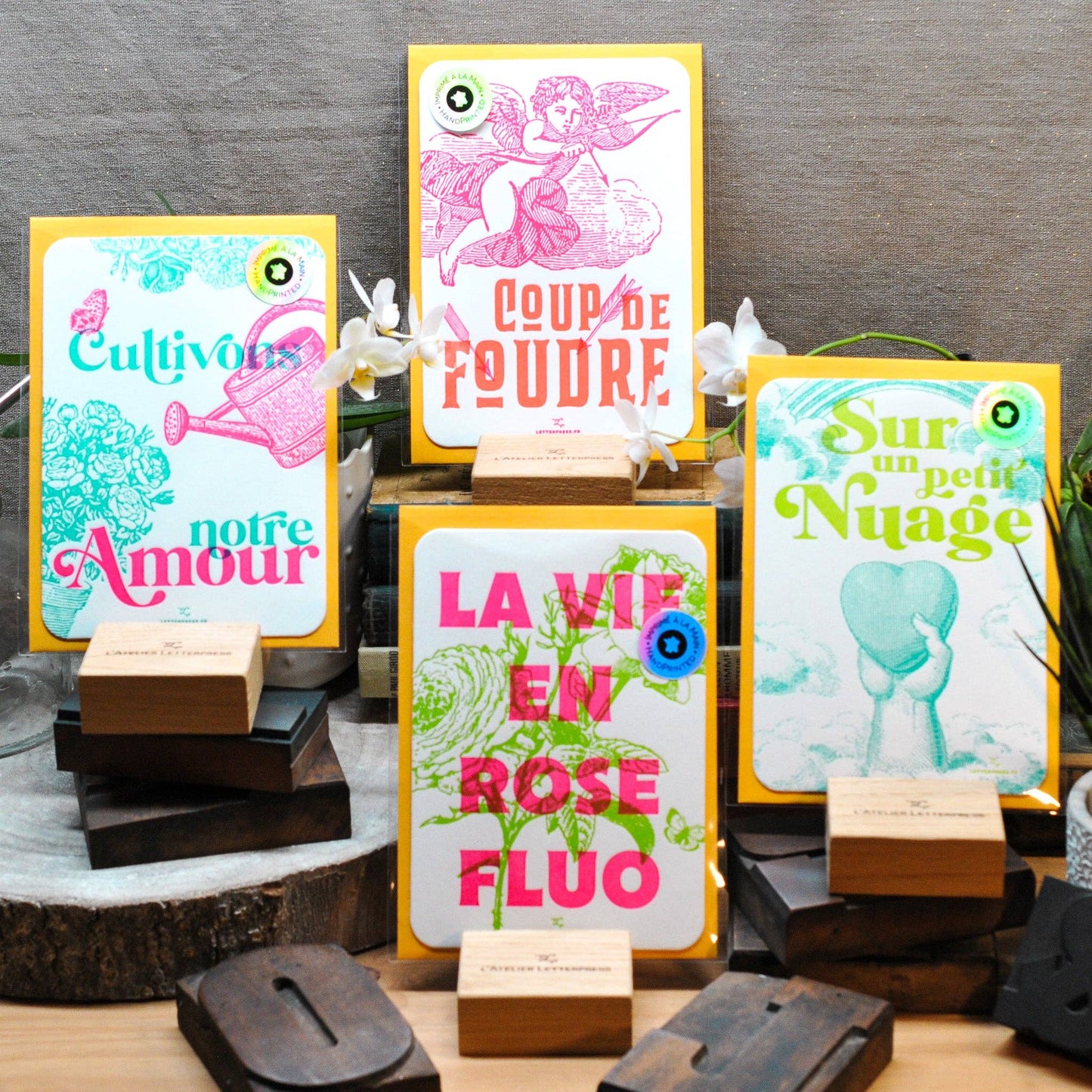 "Life in Neon Pink" Letterpress Card