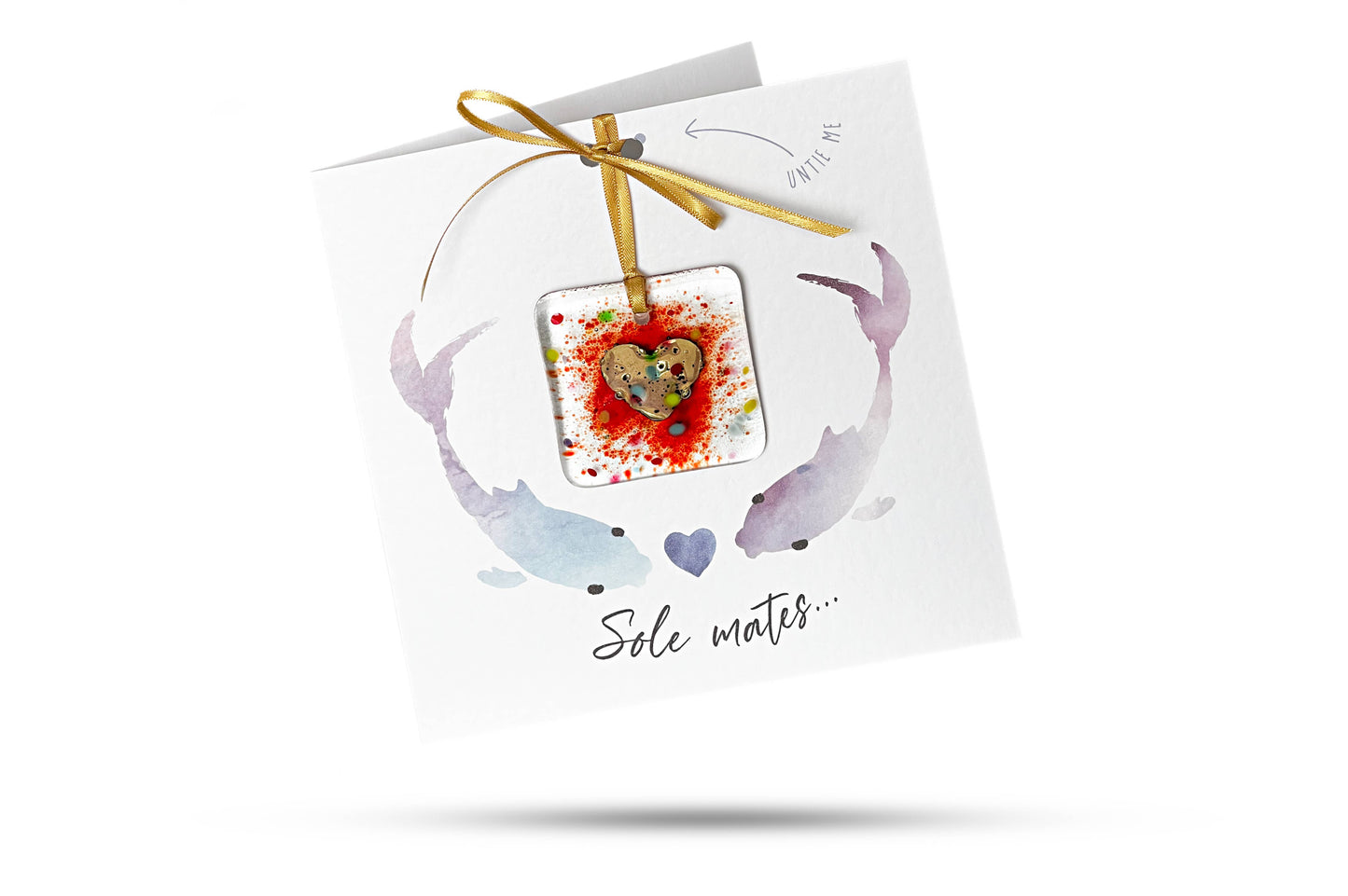 Sole Mates - Greeting Card With Glass Ornament