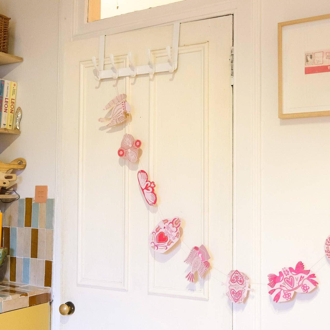 Love Birds Sewn Garland - Bespoke Hearts