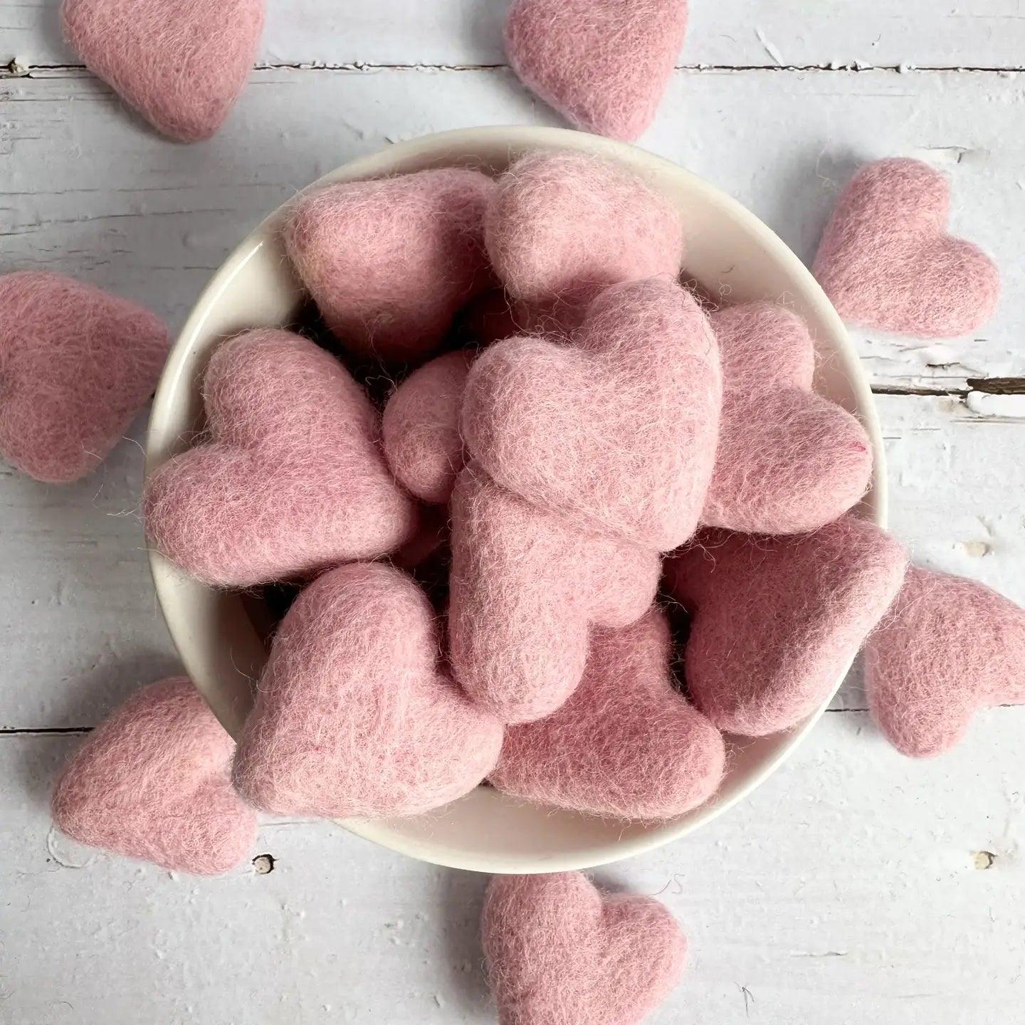 Pink Felt Heart - Bespoke Hearts