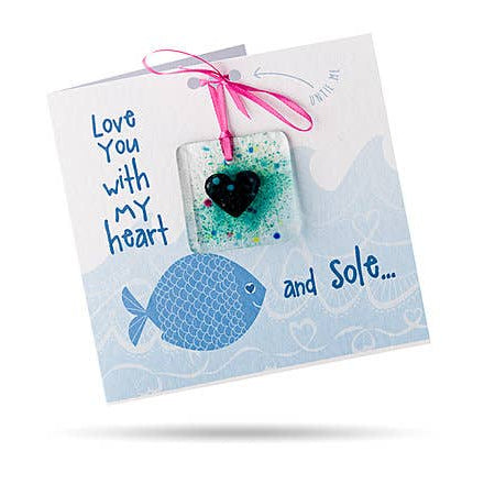 Heart and Sole -Greeting Card With Glass Ornament - Bespoke Hearts