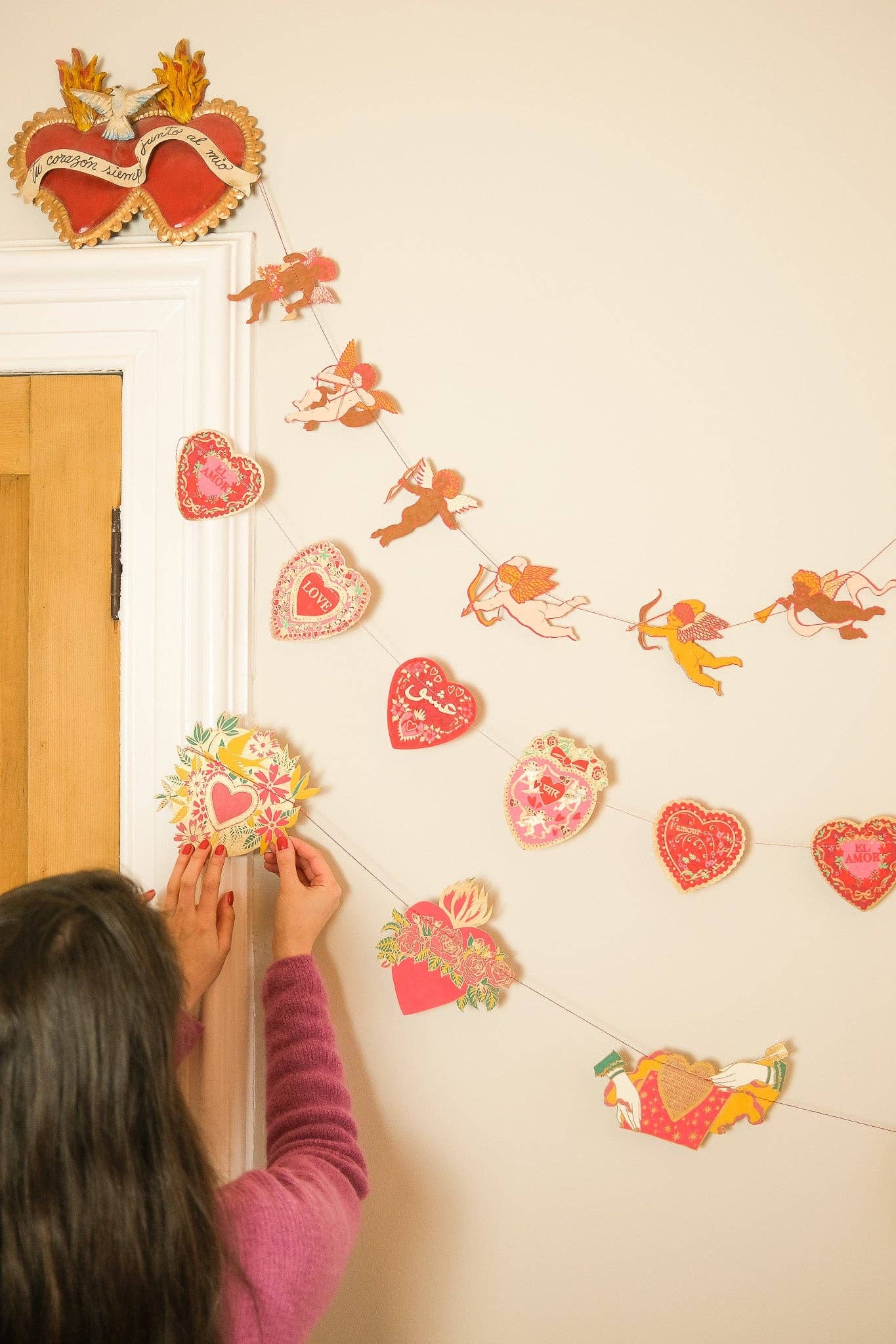 Sacred Hearts Sewn Garland