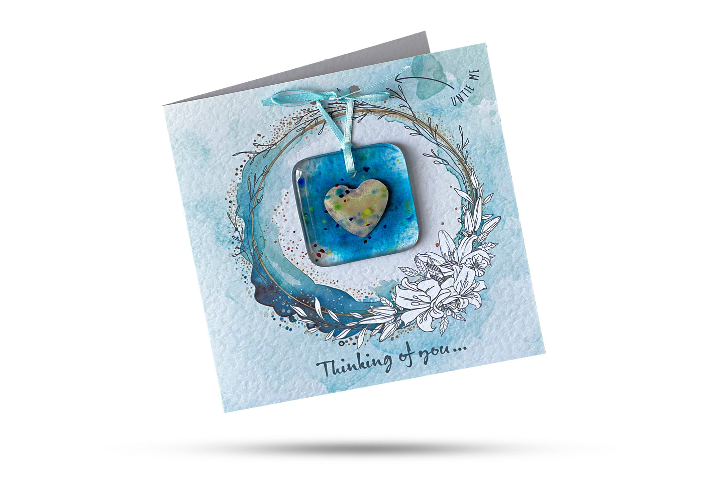 Thinking of You - Greeting Card With Glass Ornament