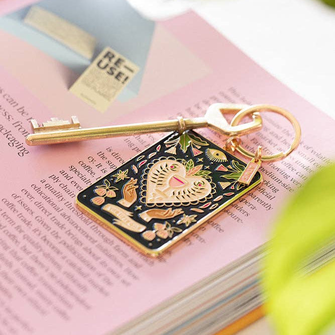 Tarot tipsy card - Large Keyring - Bespoke Hearts