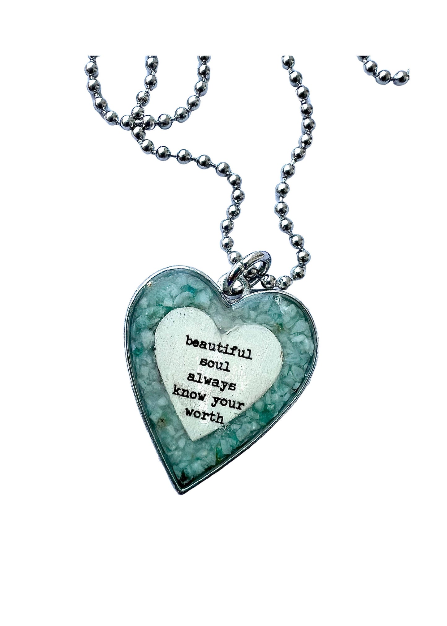 Gemstone Quote Necklace/ or Hanging Ornament