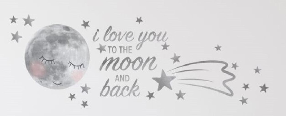"I love you to the Moon and Back" Wall Stickers - Bespoke Hearts