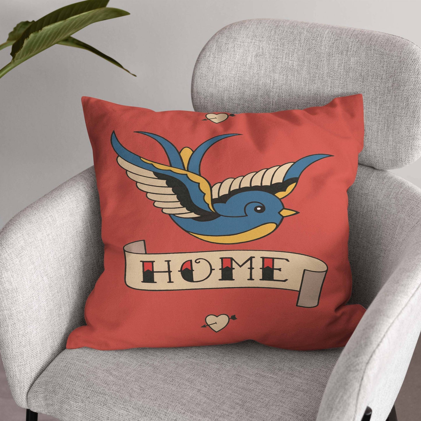 'Home' Cushion Cover - Bespoke Hearts