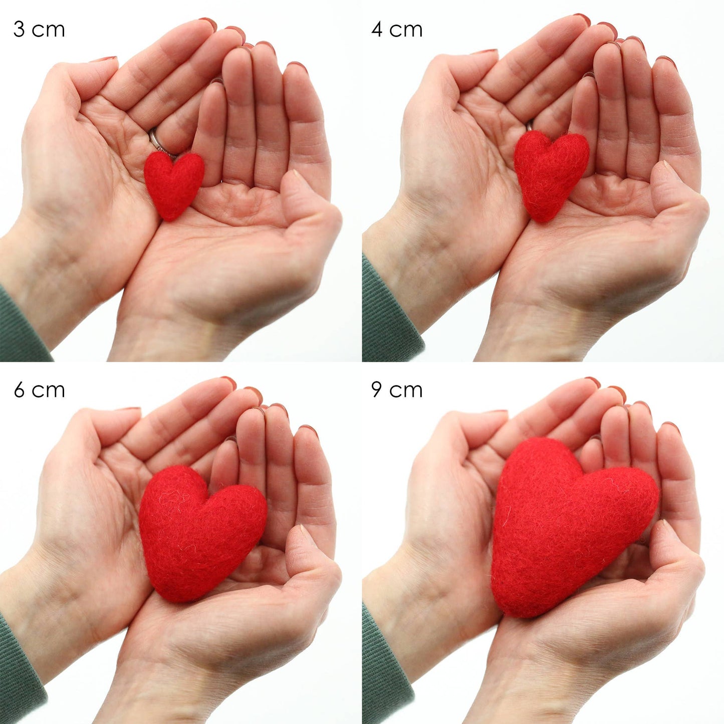 Red Felt Love Hearts - Bespoke Hearts