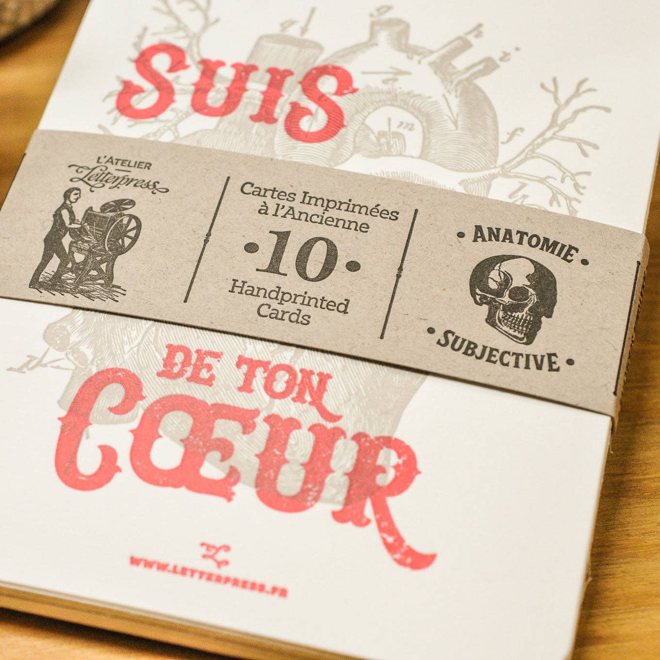 Subjective Anatomy 10 Letterpress Cards Collection - Bespoke Hearts