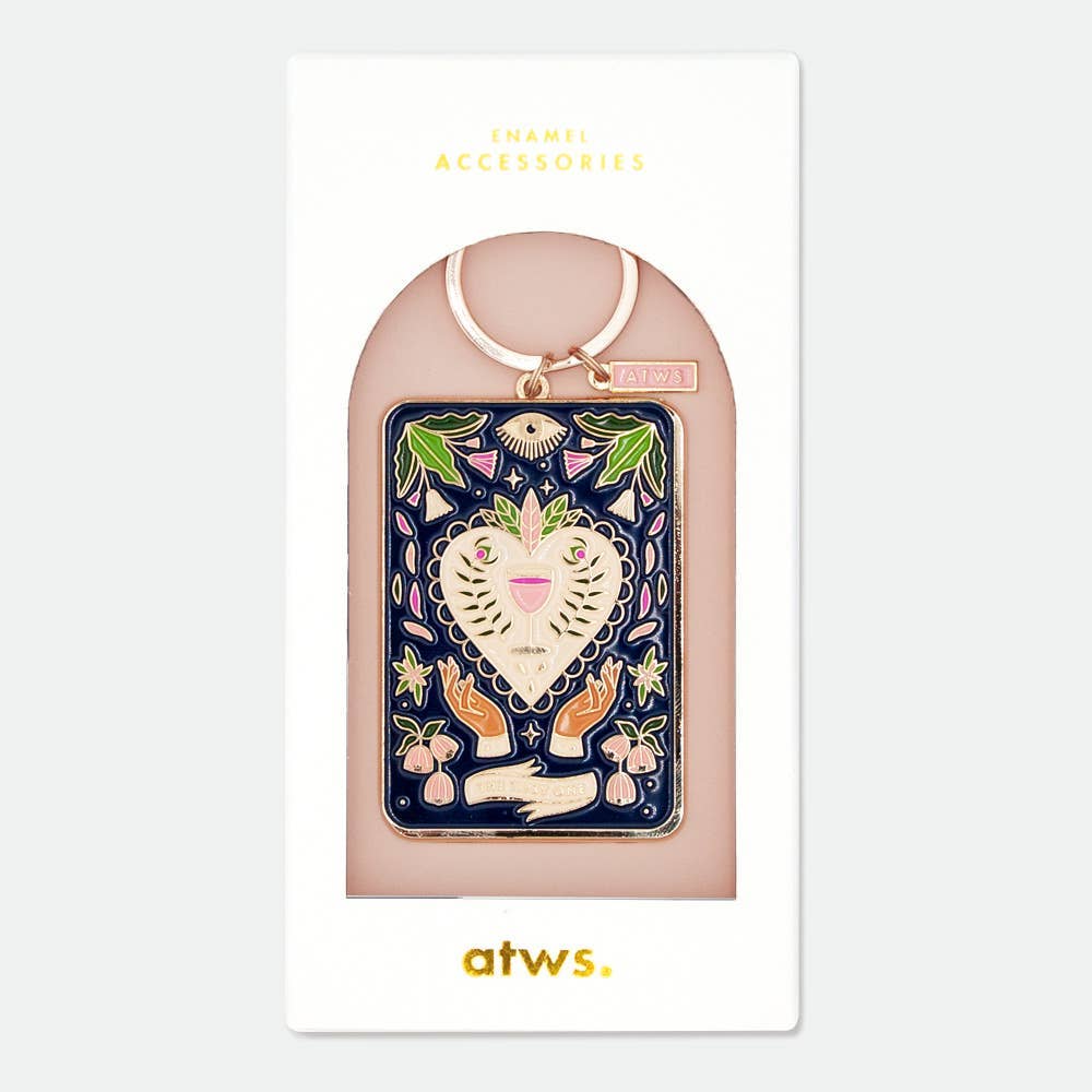 Tarot tipsy card - Large Keyring - Bespoke Hearts