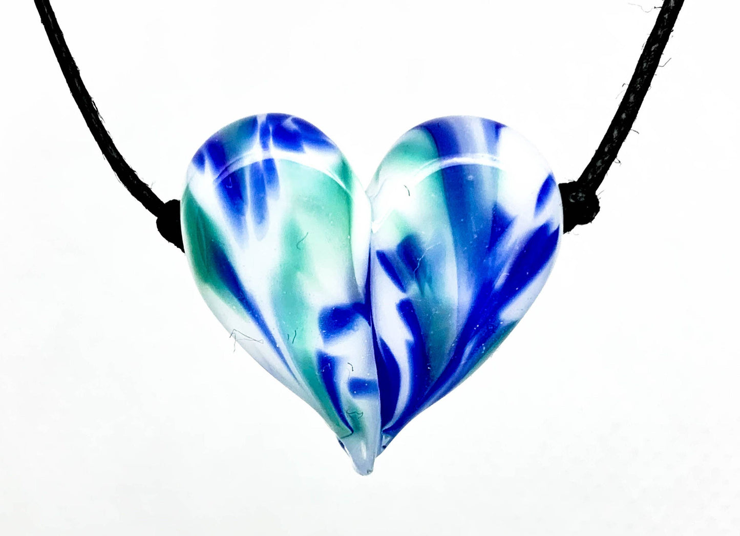 White & Turquoise Flameworked Necklace
