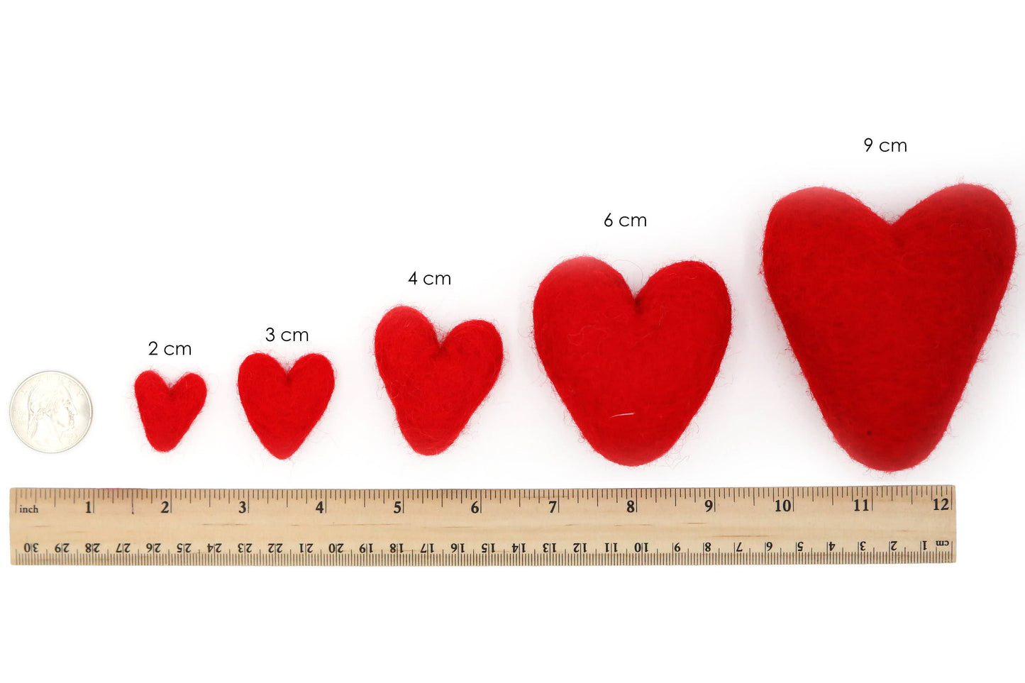 Red Felt Love Hearts - Bespoke Hearts